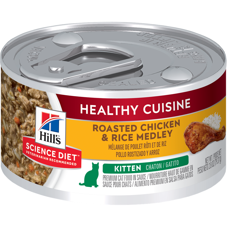 Hills Feline Kitten Chicken & Rice Stew Medley Can79g