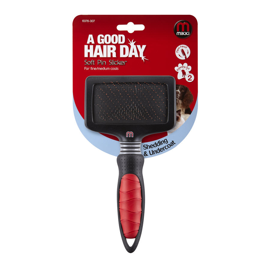 Mikki Brush Soft Pin Slicker for Fine/ Medium Coats