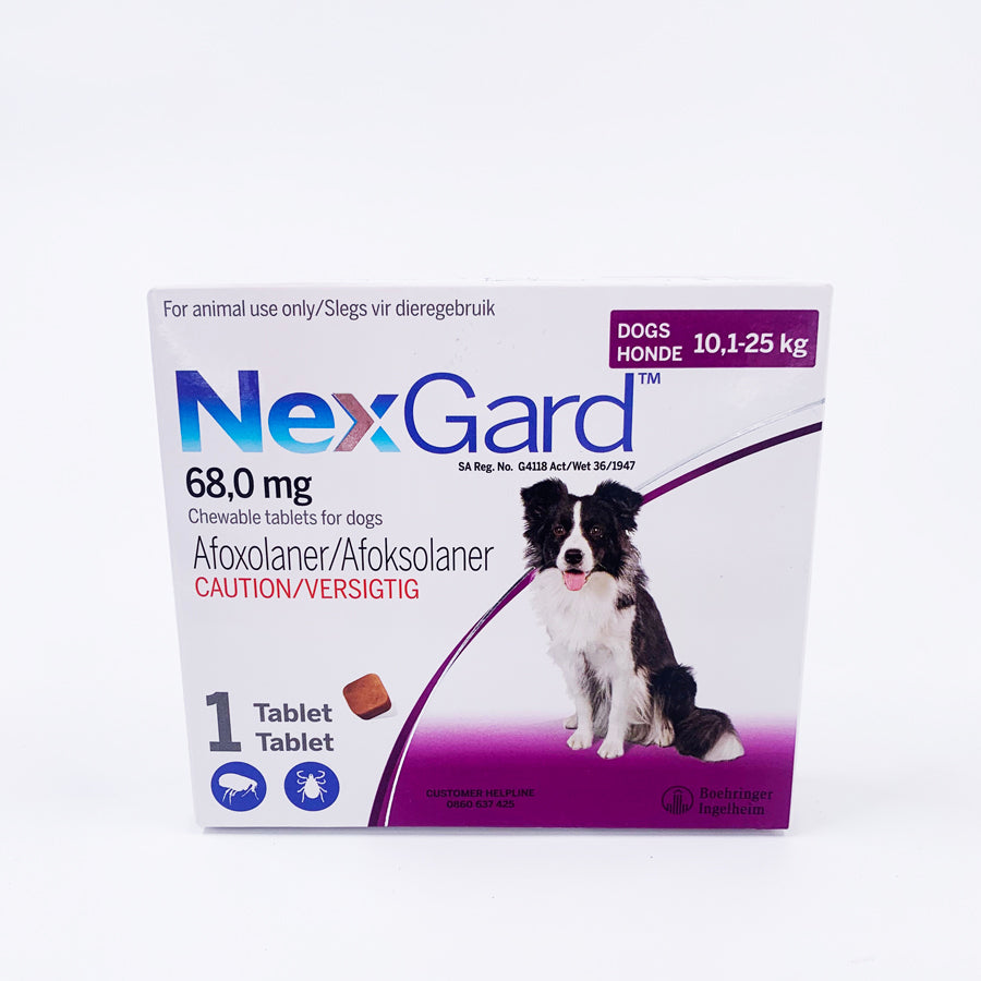 Nexgard Chewable Tick and Flea Tablets for Dogs -  Medium 10 - 25kg