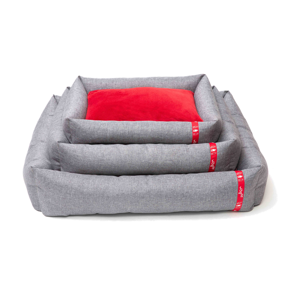 Wagworld Dream Pod Grey and Red Dog Bed